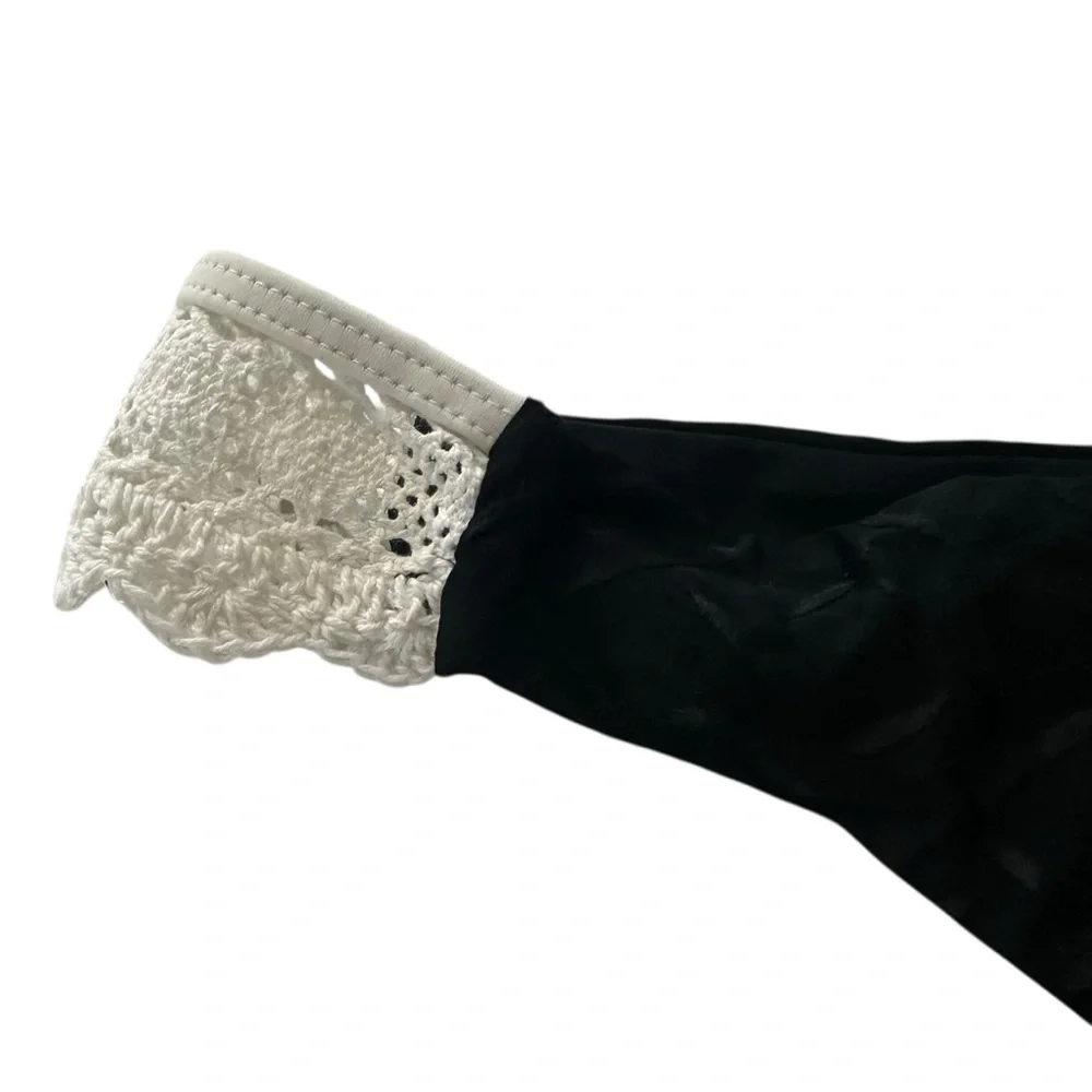 Ellejay Black and White Lace Pula Bikini Bottom L - Picture 4 of 9